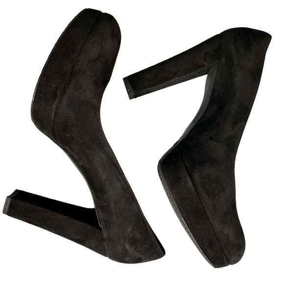 Stuart Weitzman Black Suede Skyhigh Platform Pumps Womens 9 Med - Picture 5 of 10